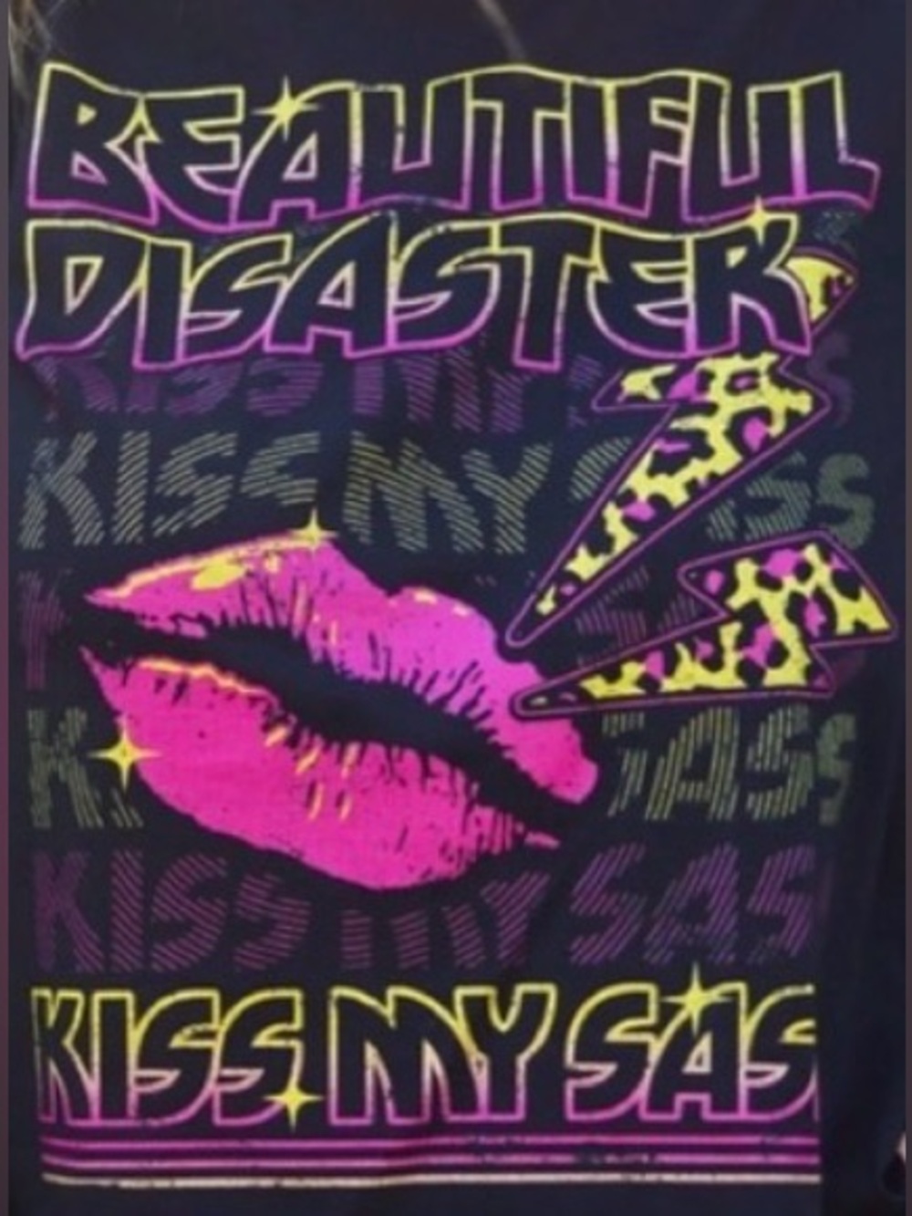 KISS MY SASS beautiful disaster long sleeve top 2x NWT 14 16 46” curvy recovery